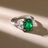3.00 CT Cushion Cut Sapphire Ring in Rhodium Plated 925 Sterling Silver