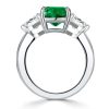 3.00 CT Cushion Cut Sapphire Ring in Rhodium Plated 925 Sterling Silver