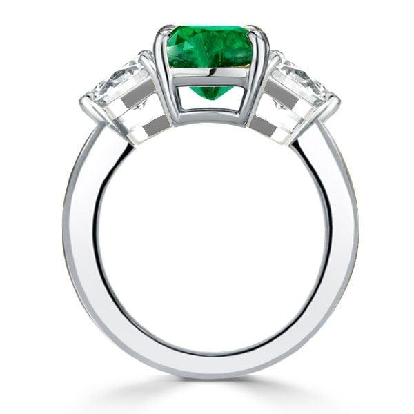 3.00 CT Cushion Cut Sapphire Ring in Rhodium Plated 925 Sterling Silver