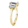3 Stone Emerald Cut Solitaire Bridal Set in 18K Gold Plated Sterling Silver
