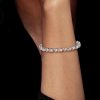 Sterling Silver Tennis Bracelet with Alternating Round and Pear Cut Stones