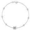 925 Sterling Silver Round Cut Bezel Setting Chain Bracelet for Women