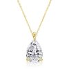 Pear Cut Solitaire Pendant Necklace - 18K Gold Plated Sterling Silver