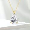 Pear Cut Solitaire Pendant Necklace - 18K Gold Plated Sterling Silver