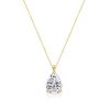 Pear Cut Solitaire Pendant Necklace - 18K Gold Plated Sterling Silver
