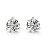 2.00 CT Round Cut White Sapphire Three Prong Stud Earrings in Sterling Silver