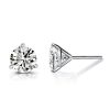 2.00 CT Round Cut White Sapphire Three Prong Stud Earrings in Sterling Silver