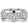 Micro Pave Cubic Zirconia Eternity Wedding Band in Sterling Silver