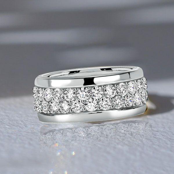 Micro Pave Cubic Zirconia Eternity Wedding Band in Sterling Silver