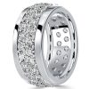 Micro Pave Cubic Zirconia Eternity Wedding Band in Sterling Silver