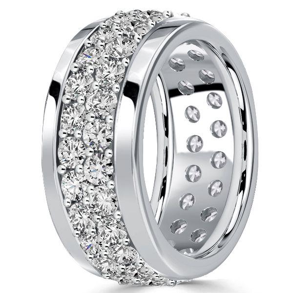Micro Pave Cubic Zirconia Eternity Wedding Band in Sterling Silver
