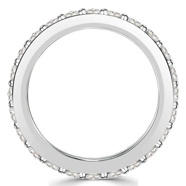Micro Pave Cubic Zirconia Eternity Wedding Band in Sterling Silver