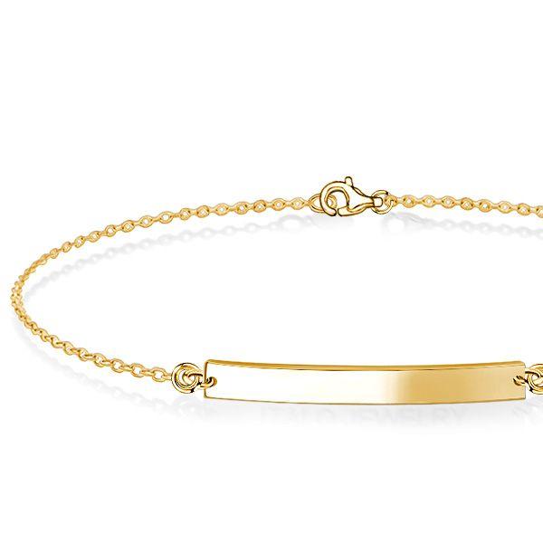 Personalized Gold Bar Bracelet for Women - Dainty Engraved Bracelet