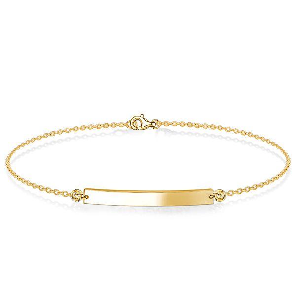 Personalized Gold Bar Bracelet for Women - Dainty Engraved Bracelet