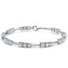 Sterling Silver Three Stone Round Cut Tennis Bracelet for Women with 4.68 CT. TW