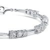 Sterling Silver Three Stone Round Cut Tennis Bracelet for Women with 4.68 CT. TW