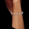 Sterling Silver Three Stone Round Cut Tennis Bracelet for Women with 4.68 CT. TW