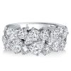 Round & Pear Half Eternity Band - 3.48 CT. TW. Sterling Silver Anniversary Ring