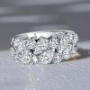 Round & Pear Half Eternity Band - 3.48 CT. TW. Sterling Silver Anniversary Ring