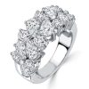 Round & Pear Half Eternity Band - 3.48 CT. TW. Sterling Silver Anniversary Ring