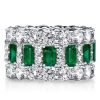 Emerald Green Sterling Silver Stackable Ring Set for Women - 13.44 CT. TW.