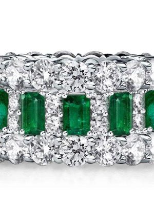Emerald Green Sterling Silver Stackable Ring Set for Women - 13.44 CT. TW.