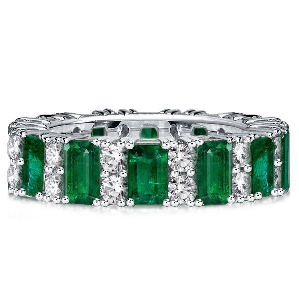 Emerald Green Sterling Silver Stackable Ring Set for Women - 13.44 CT. TW.