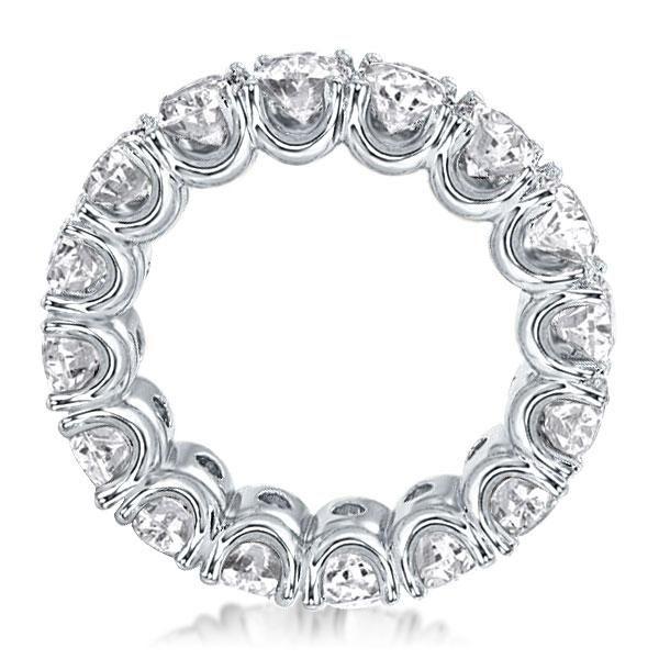 Eternity Round Simulated Diamond Wedding Band - 925 Sterling Silver