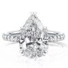 Pear Cut Sterling Silver Engagement Ring - Double Prong Setting