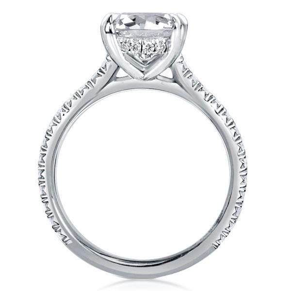Pear Cut Sterling Silver Engagement Ring - Double Prong Setting