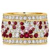 Ruby Eternity Band Ring - Sterling Silver Multi Row Wedding Band for Women