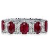 Oval Ruby Eternity Band in Sterling Silver - 5.94 CT. TW.