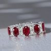 Oval Ruby Eternity Band in Sterling Silver - 5.94 CT. TW.