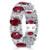 Oval Ruby Eternity Band in Sterling Silver - 5.94 CT. TW.