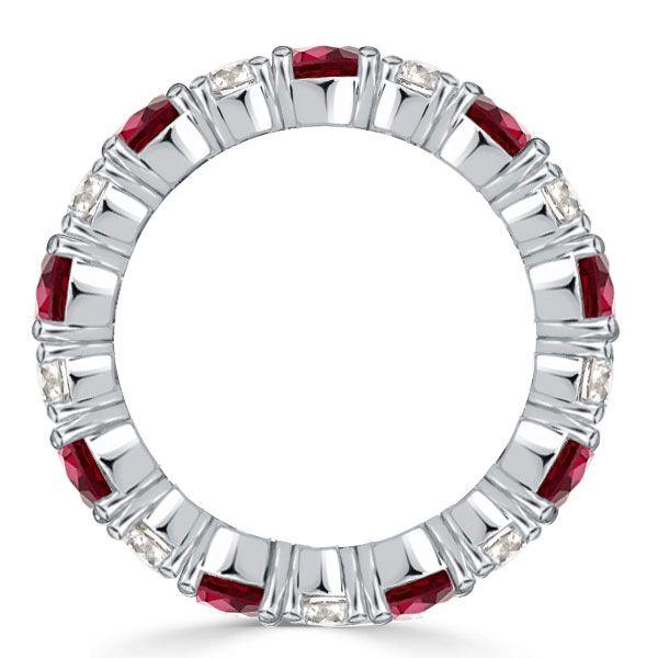 Oval Ruby Eternity Band in Sterling Silver - 5.94 CT. TW.