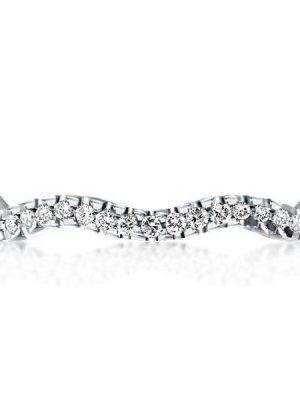 Wave Eternity Wedding Band Ring in Rhodium Plated 925 Sterling Silver