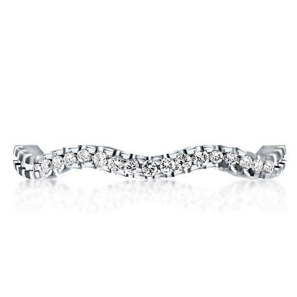Wave Eternity Wedding Band Ring in Rhodium Plated 925 Sterling Silver