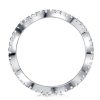 Wave Eternity Wedding Band Ring in Rhodium Plated 925 Sterling Silver