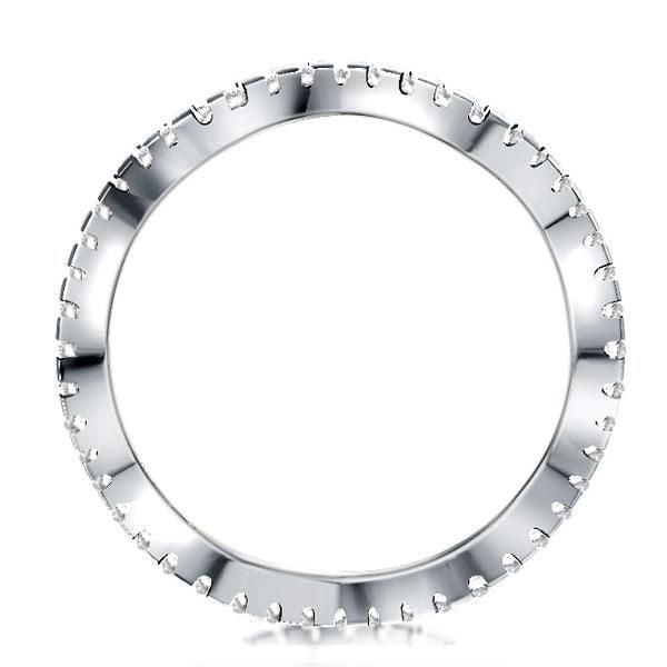 Wave Eternity Wedding Band Ring in Rhodium Plated 925 Sterling Silver