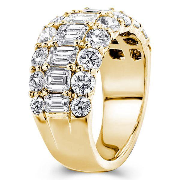 Triple Row Half Eternity Wedding Band - 925 Sterling Silver, 7.06 CT TW