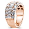Triple Row Half Eternity Wedding Band - 925 Sterling Silver, 7.06 CT TW