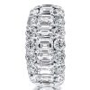 Triple Row Half Eternity Wedding Band - 925 Sterling Silver, 7.06 CT TW