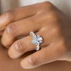 Stunning Pear Shaped Engagement Ring | 3.50 CT. Center Stone | Sterling Silver with Rhodium Finish