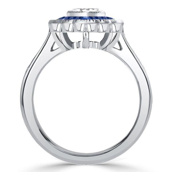 1.00 CT. Marquise Cut Engagement Ring with Milgrain Halo Setting in Sterling Silver