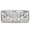 Baguette & Princess Cut Half Eternity Wedding Band - 18K Gold Plated Sterling Silver