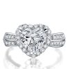 Heart Halo Engagement Ring - 925 Sterling Silver, 2.0 CT Center Stone