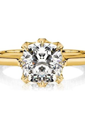Vintage Cushion Cut Engagement Ring with 3.00 CT. TW. Center Stone - 18K Gold Plated