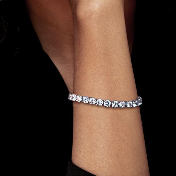 Round Cut Tennis Bracelet - 925 Sterling Silver, 23.52 CT. TW