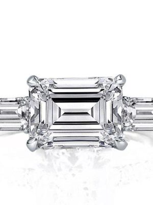 Sterling Silver East-West Simulated Diamond Engagement Ring - 2.33 CTW