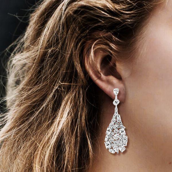Sterling Silver Drop Sapphire Earrings - Elegant Dangle Earrings